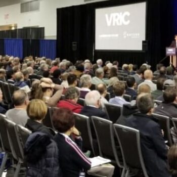 Room full of people at Vancouver Resource Investment Conference