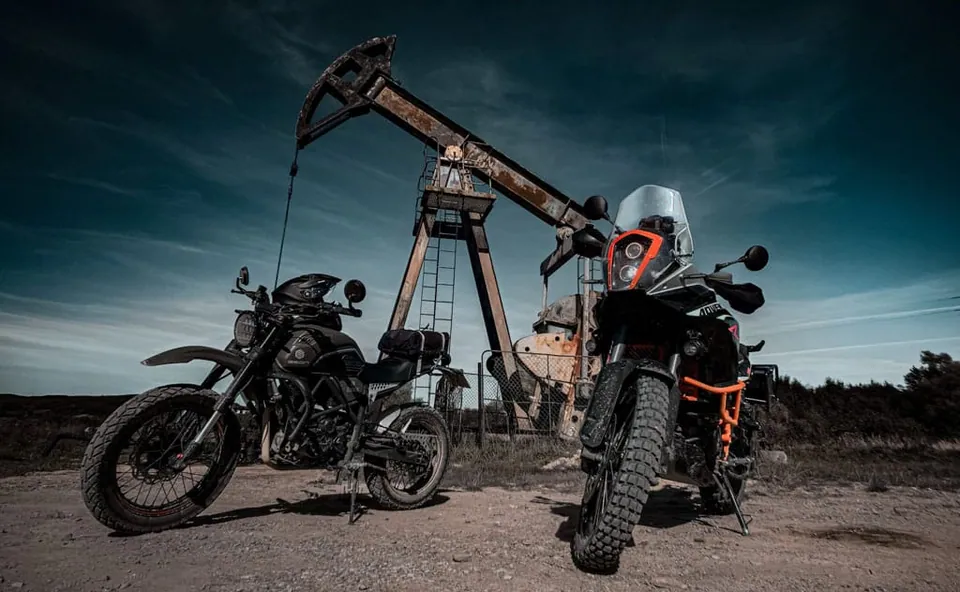 Yellow oil rig machine