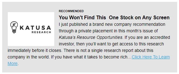 Recommended advertisement katusa research