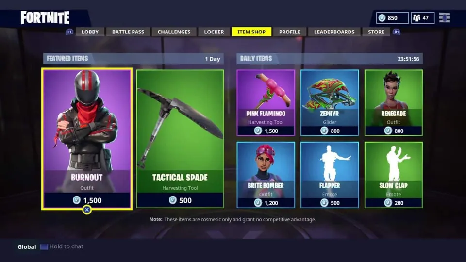 Fortnite Item Shop Microtransactions