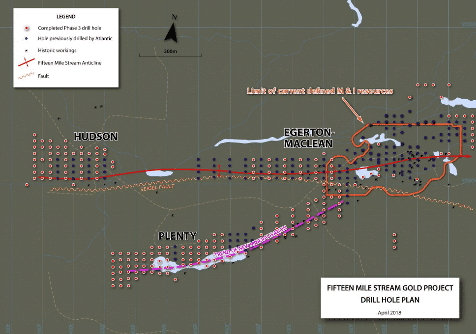 Fifteen Mile Stream Gold Project Drill Hole Plan