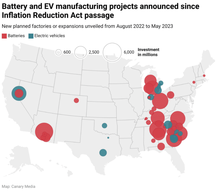 Battery and EV manufacturing projects announced